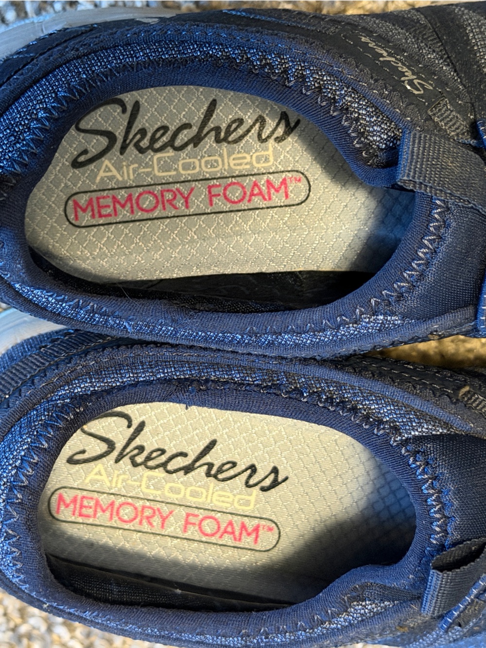 Skechers Navy Blue Memory Foam Slip-On Sneakers - Picture 4 of 12